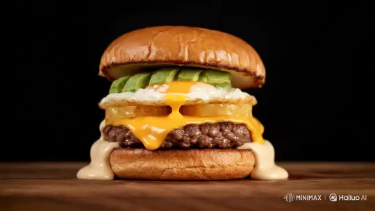 Gourmet Cheeseburger with Egg, Avocado, and Pineapple – AI Generated Video | Hailuo AI