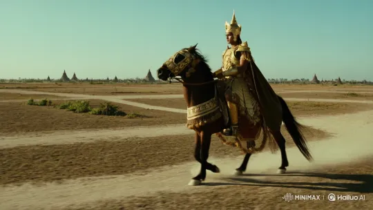 King Anawrahta Rides Across Ancient Landscape – AI Generated Video | Hailuo AI