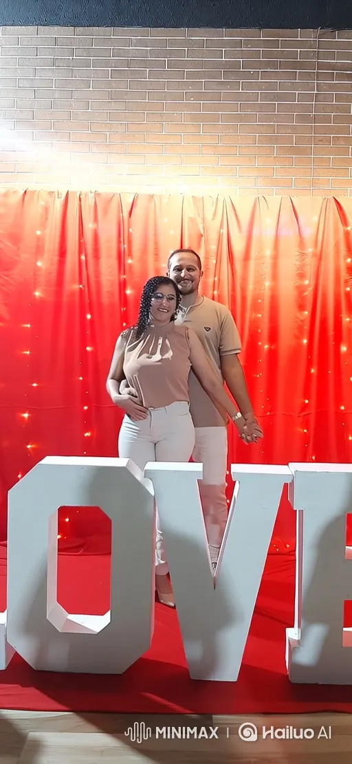 Romantic Couple in Loving Embrace with Twinkling Lights – AI Generated Video | Hailuo AI