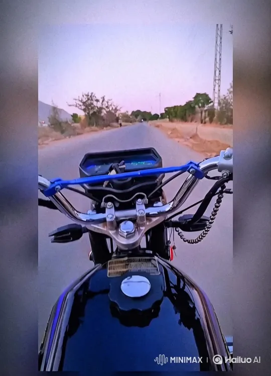 Motorcycle Wheelie on a Rural Road at Dawn/Dusk – AI Generated Video | Hailuo AI
