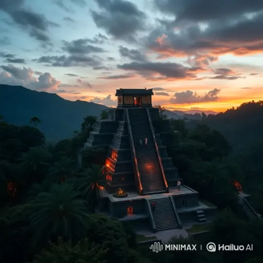 Ancient Pyramid-City Revealed at Sunset – AI Generated Video | Hailuo AI