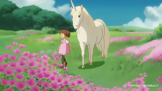 Girl and Unicorn Stroll Through Enchanted Meadow – AI Generated Video | Hailuo AI