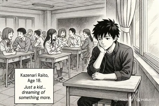 Melancholic Student in Sunlit High School Classroom – AI Generated Video | Hailuo AI