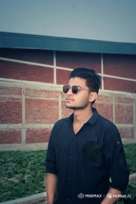 Stylish Man Contemplates in Front of Brick Wall – AI Generated Video | Hailuo AI