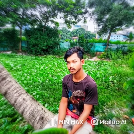 Young Man in Park with Slow Camera Push-In – AI Generated Video | Hailuo AI
