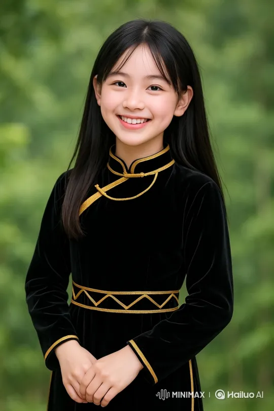 Young Girl in Traditional Attire Delivers Silent Performance – AI Generated Video | Hailuo AI