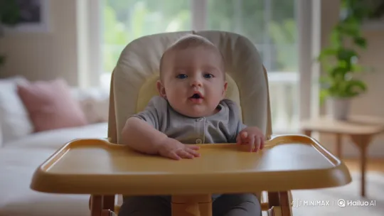 Baby Mimics Adult Voice in Surreal Comedy Clip – AI Generated Video | Hailuo AI