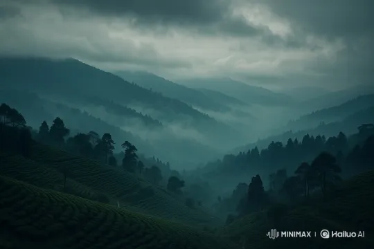 Misty Valley: Panoramic Landscape with Dynamic Clouds – AI Generated Video | Hailuo AI