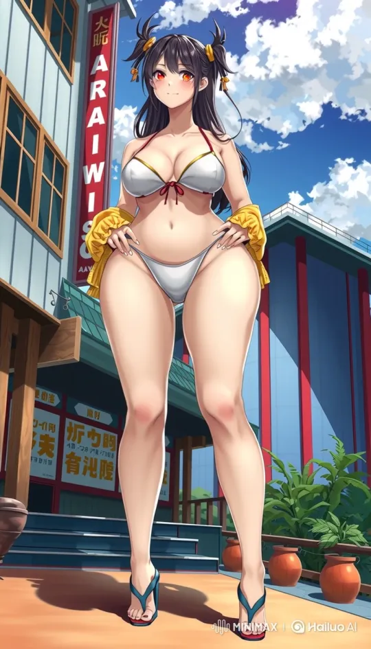 Young Woman's Mysterious Body Expansion on Patio – AI Generated Video | Hailuo AI