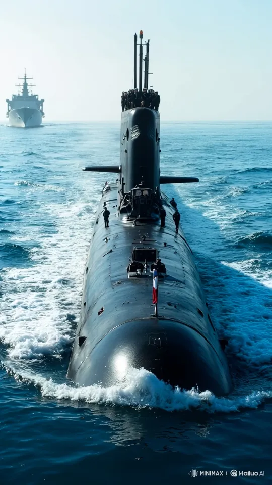 Advanced Submarine Levitates and Soars in Futuristic Display – AI Generated Video | Hailuo AI