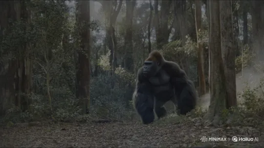 Silverback Gorilla Speaks Egyptian in Run Through Forest – AI Generated Video | Hailuo AI