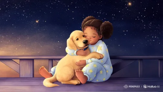 Lila and Max's Nighttime Bonding on the Porch – AI Generated Video | Hailuo AI