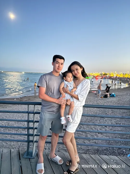 Young Family Engages in Martial Arts Fight on Pier at Dusk – AI Generated Video | Hailuo AI