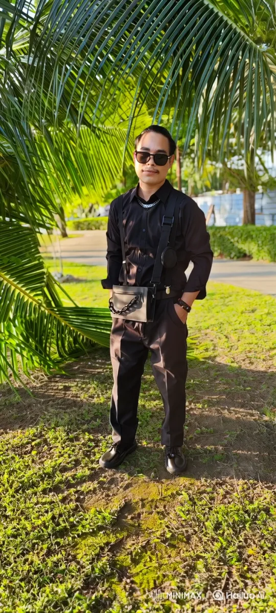 Fashionable Young Man Poses in Park – AI Generated Video | Hailuo AI