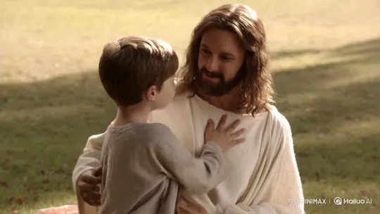 Innocent Boy's Tender Hug with Jesus in Serene Sunlight – AI Generated Video | Hailuo AI