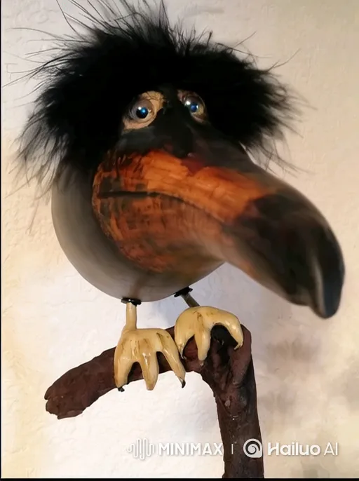 Stylized Bird Sculpture Transforms and Reacts – AI Generated Video | Hailuo AI