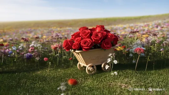 Magical Cart-Cup Walks Through Colorful Meadow – AI Generated Video | Hailuo AI