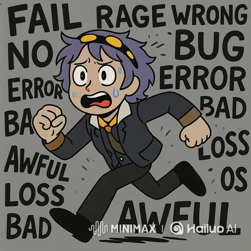 Cartoon Man Trapped in a Cycle of Anxiety and Failure – AI Generated Video | Hailuo AI