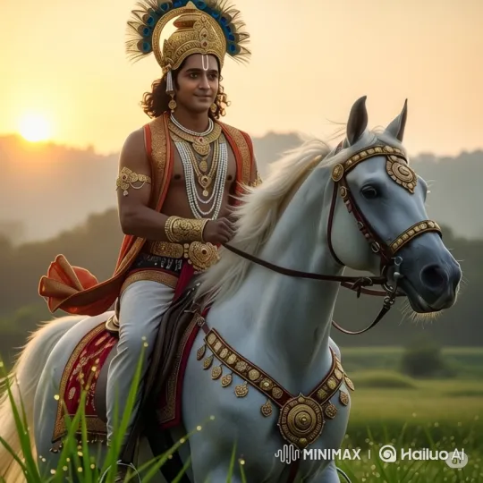 Regal Rider Battles with Light Sword in Epic Sunrise Chase – AI Generated Video | Hailuo AI