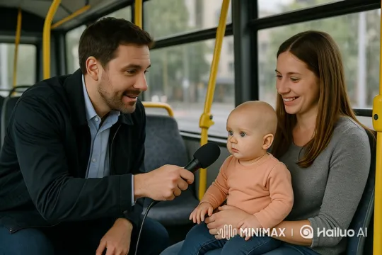 Baby Slaps Man on Public Bus in Kazakhstan – AI Generated Video | Hailuo AI
