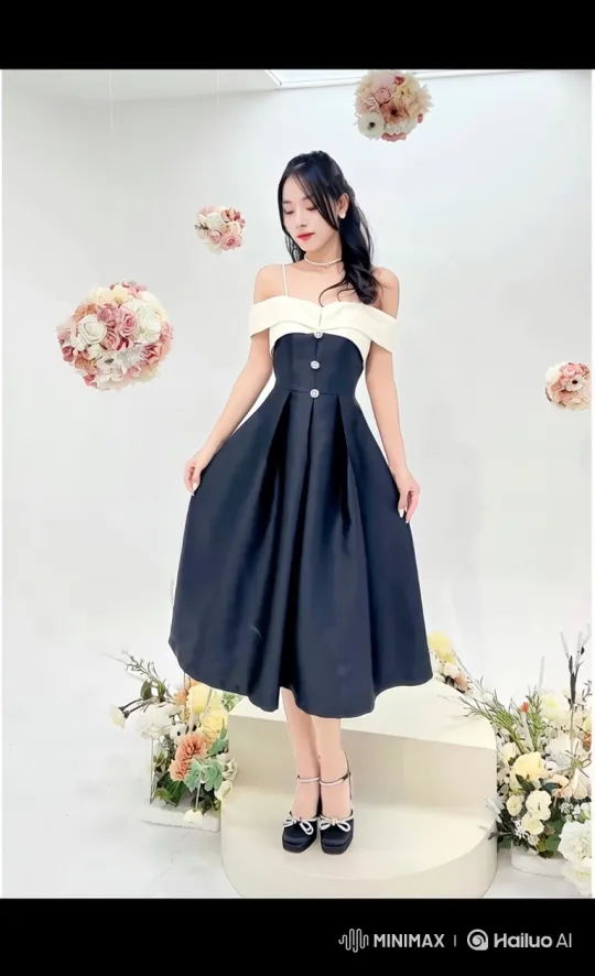 Fashion Model Showcases Midi Dress in Elegant Walk – AI Generated Video | Hailuo AI