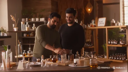 Scent Journey: Waqas and Hamid Craft New Fragrance – AI Generated Video | Hailuo AI