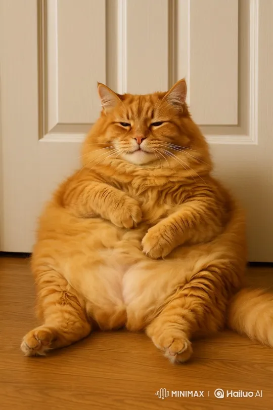 Giant Ginger Cat Enjoys Salmon Treats – AI Generated Video | Hailuo AI