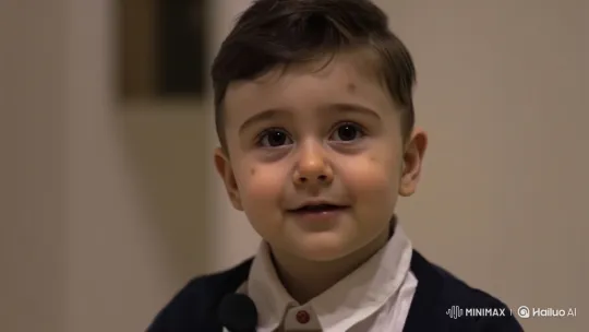 Boy Mimics Dog Cheeks, Ends with Comedic Pose – AI Generated Video | Hailuo AI