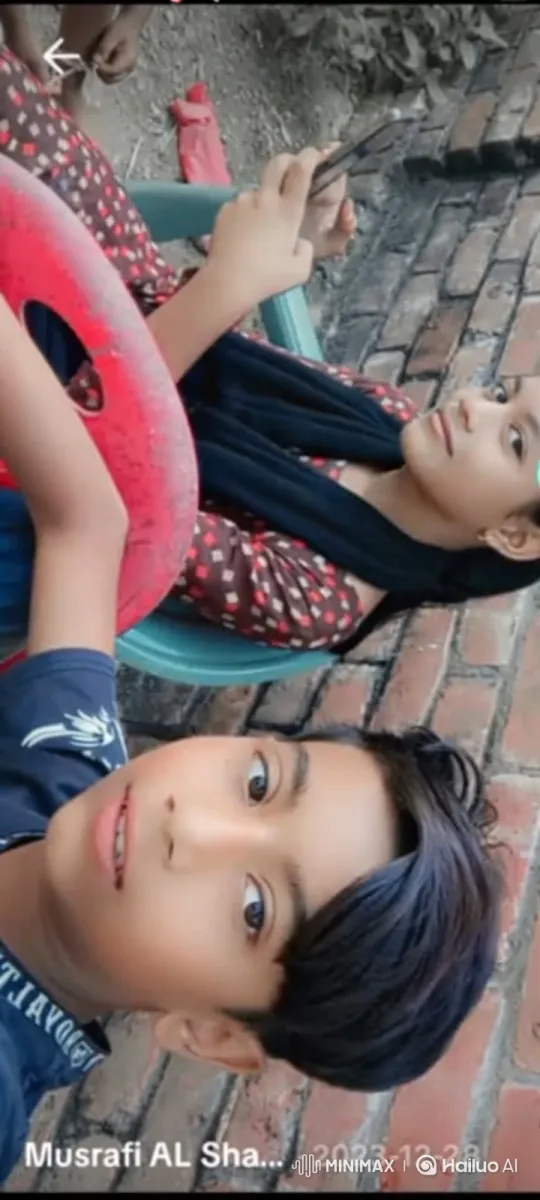 Young Boy and Girl Captured in Candid Outdoor Moment – AI Generated Video | Hailuo AI