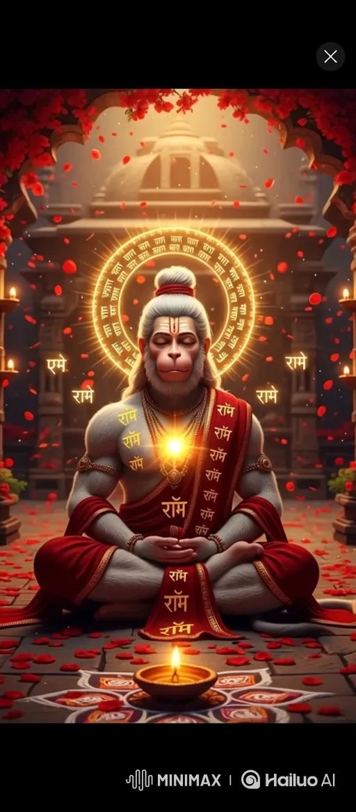 Divine Monkey Figure Awakens with Peaceful Laughter in Temple – AI Generated Video | Hailuo AI