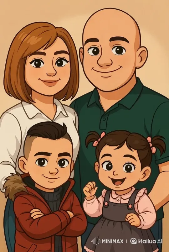 Family Portrait in Live2D with Natural Movements – AI Generated Video | Hailuo AI