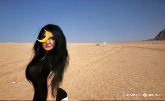 Desert Love: A Couple's First Encounter at Dusk – AI Generated Video | Hailuo AI