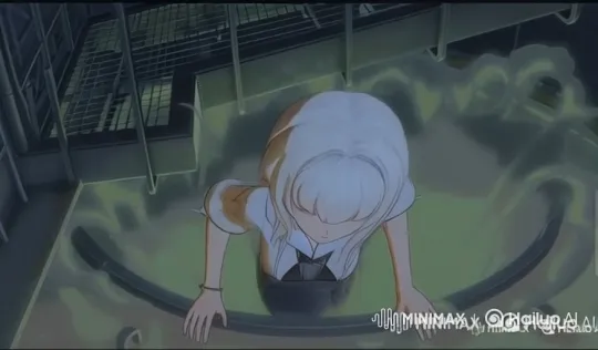 Anime Girl Prepares with Determination Over Mysterious Green Light Vat – AI Generated Video | Hailuo AI
