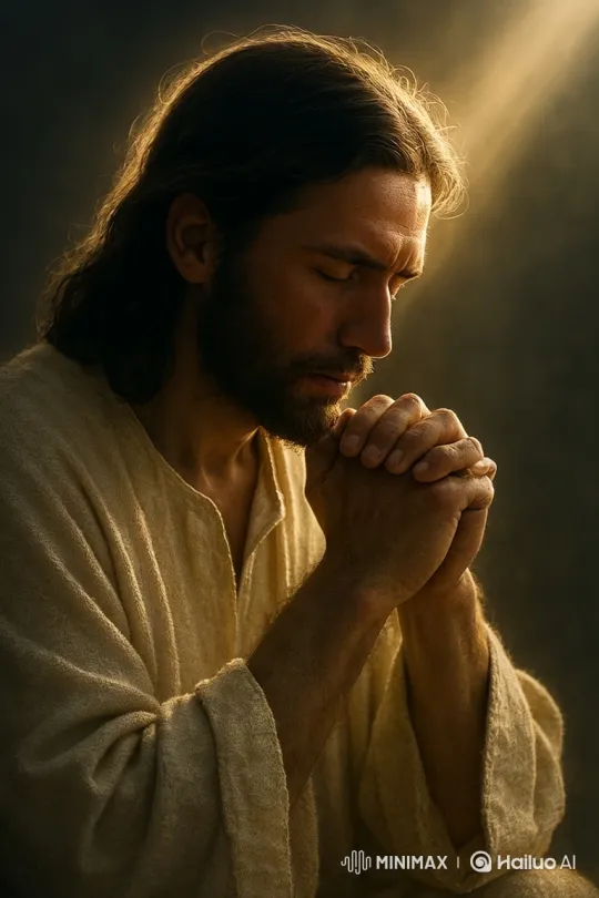 Ultra-Realistic Cinematic Portrait of Jesus in Prayer – AI Generated Video | Hailuo AI