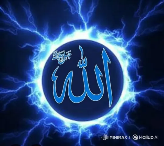 Dynamic Arabic Calligraphy of God in Radiant Blue – AI Generated Video | Hailuo AI