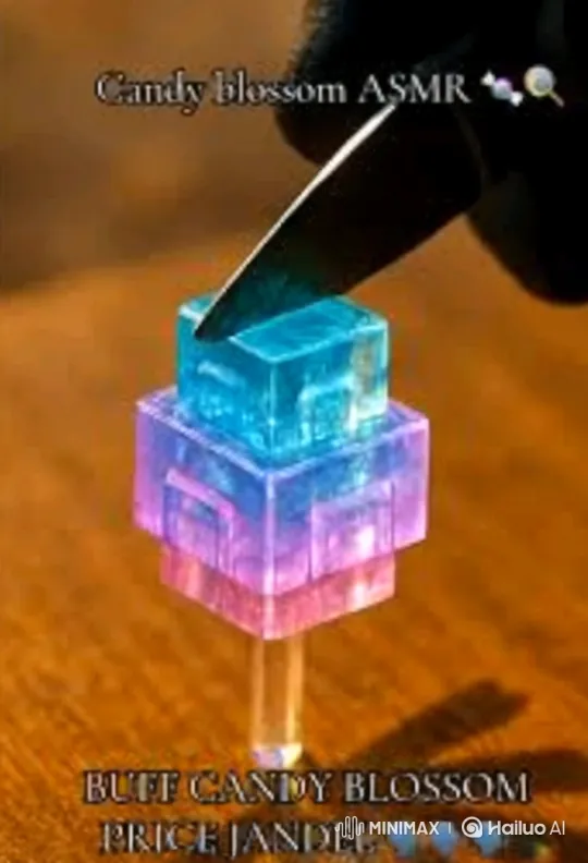 Artful Slicing of a Graded Gelatinous Object – AI Generated Video | Hailuo AI