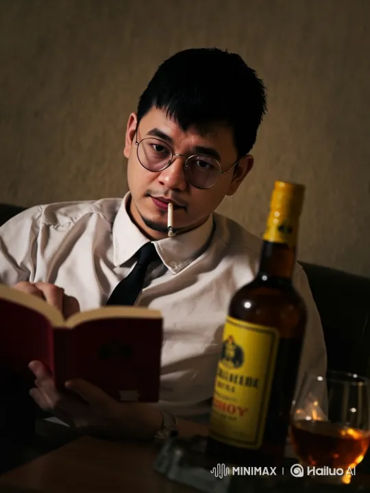 Man Reading with Introspective Mood in Soft Light – AI Generated Video | Hailuo AI