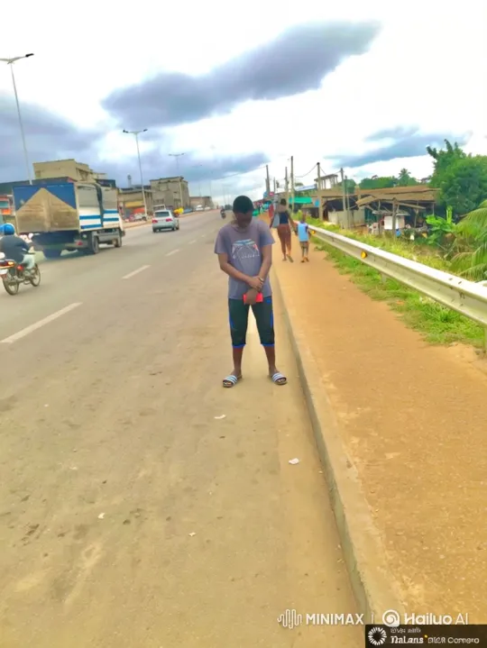 Young Man Enters Car on Busy Road – AI Generated Video | Hailuo AI