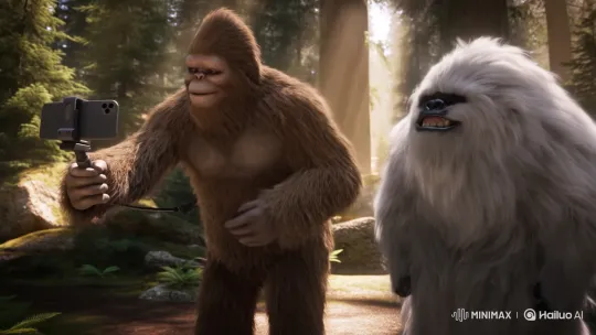 Bigfoot and Yeti's Joyful Survival Vlog in the Forest – AI Generated Video | Hailuo AI