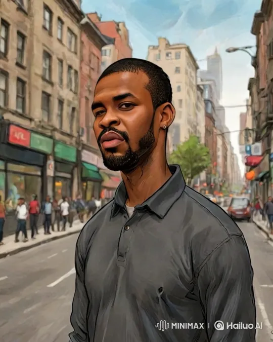 Urban Portrait: A Man in Motion Amidst Cityscape – AI Generated Video | Hailuo AI