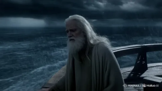 Noah Observes the Global Flood from the Ark – AI Generated Video | Hailuo AI