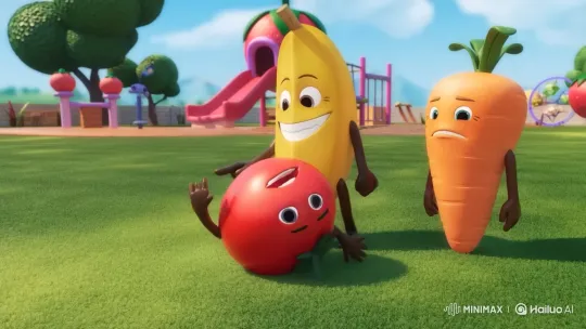 Fruitville Playground: Benny Mocks Timmy's Rolling – AI Generated Video | Hailuo AI