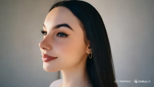 Elegant Woman in Serene Minimalist Room – AI Generated Video | Hailuo AI