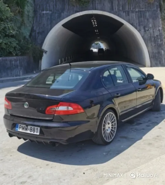 Skoda Sedan Accelerates Into and Out of Tunnel – AI Generated Video | Hailuo AI