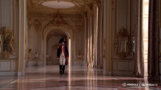 Napoleon Bonaparte's Flamboyant Walk in Opulent Palace Hall – AI Generated Video | Hailuo AI