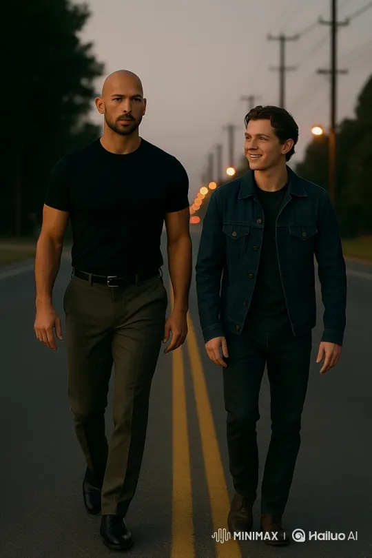 Andrew Tate and Tom Holland's Suburban Stroll and High-Five – AI Generated Video | Hailuo AI