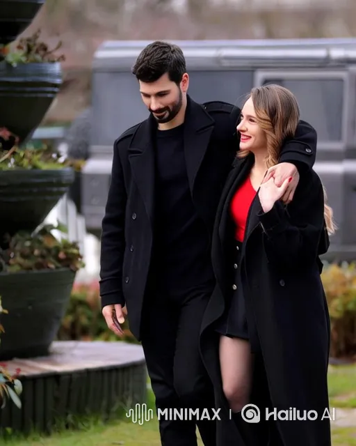 Couple's Tender Moment in Park Amidst Pregnancy – AI Generated Video | Hailuo AI