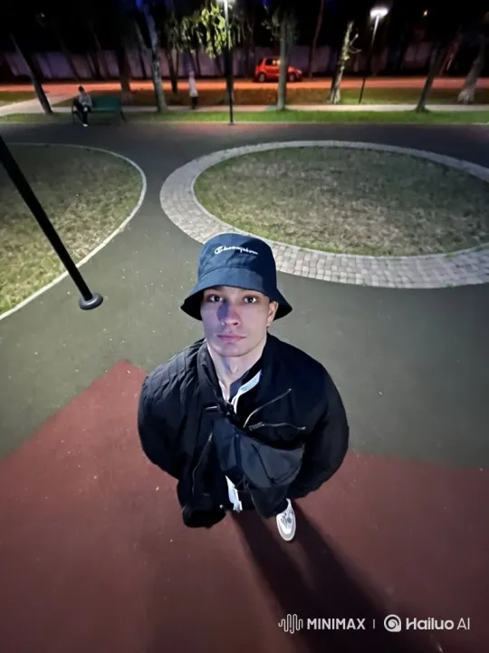 Young Man's Determined Park Sprint and Jump – AI Generated Video | Hailuo AI