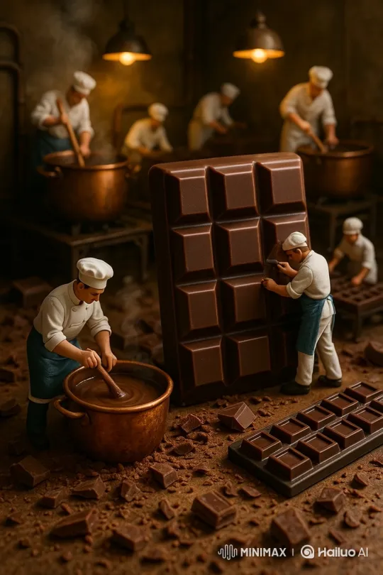Magical Miniature Chocolate Workshop Animation – AI Generated Video | Hailuo AI