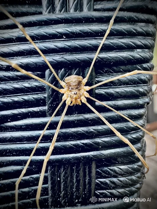 Harvestman's Delicate Movements on Dark Surface – AI Generated Video | Hailuo AI